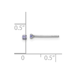 Sterling Silver Madi K Rhodium-plated 2.00mm Purple CZ Childrens Stud Post Earrings