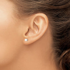 Sterling Silver Polished 4mm Square Cube Earrings