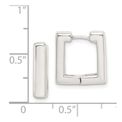 Sterling Silver Square Hinged Hoop Earrings - 2
