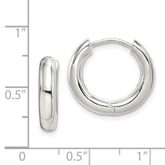 Sterling Silver Polished Hinged Hoop Earrings - 4