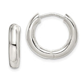 Sterling Silver Polished Hinged Hoop Earrings - 4