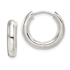 Sterling Silver Polished Hinged Hoop Earrings - 4