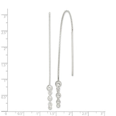 Sterling Silver Polished Triple Graduated Ball Threader Earrings