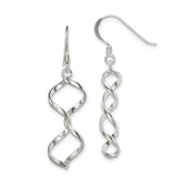 Sterling Silver Polished Fancy Twisted Dangle Earrings - 2