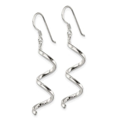 Sterling Silver Polished Fancy Twisted Spiral Dangle Earrings
