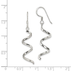 Sterling Silver Polished Fancy Twisted Spiral Dangle Earrings
