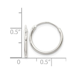 Sterling Silver 1.3mm Hoop Earrings - 11
