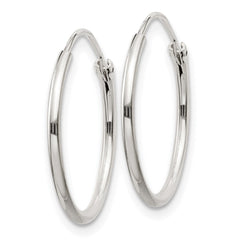 Sterling Silver 1.3mm Hoop Earrings - 6