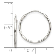 Sterling Silver 1.3mm Hoop Earrings - 6
