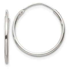 Sterling Silver 1.3mm Hoop Earrings - 6