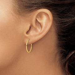 Sterling Silver Gold-tone 1.3mm Polished Endless Hoop Earrings - 3