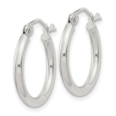 Sterling Silver 2mm Round Hoop Earrings - 7