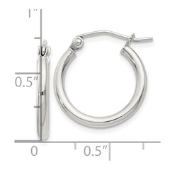 Sterling Silver 2mm Round Hoop Earrings - 7