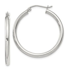Sterling Silver 2.5mm Round Hoop Earrings - 5