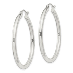Sterling Silver 2.5mm Round Hoop Earrings - 10