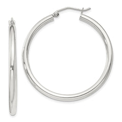 Sterling Silver 2.5mm Round Hoop Earrings - 10