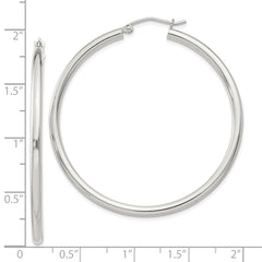 Sterling Silver 2.5mm Round Hoop Earrings - 14
