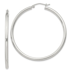 Sterling Silver 2.5mm Round Hoop Earrings - 14