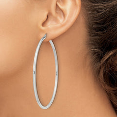 Sterling Silver 2.5mm Round Hoop Earrings - 4