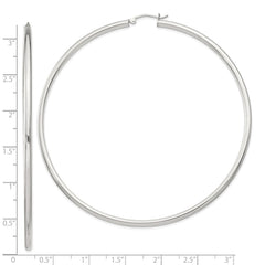 Sterling Silver 2.5mm Round Hoop Earrings - 9