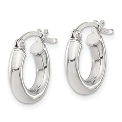 Sterling Silver 3mm Round Hoop Earrings - 5