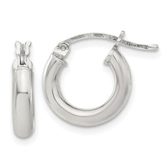 Sterling Silver 3mm Round Hoop Earrings - 5