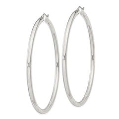 Sterling Silver 3mm Round Hoop Earrings - 12