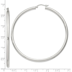 Sterling Silver 3mm Round Hoop Earrings - 12