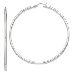 Sterling Silver 3mm Round Hoop Earrings - 7