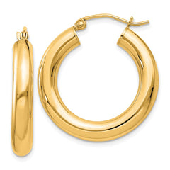 Sterling Silver Flash Gold-plated 4mm Round Hoop Earrings - 10
