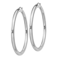 Sterling Silver Rhodium-plated 4mm Round Hoop Earrings - 7