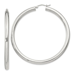 Sterling Silver 4mm Round Hoop Earrings - 8