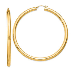 Sterling Silver Flash Gold-plated 4mm Round Hoop Earrings - 8