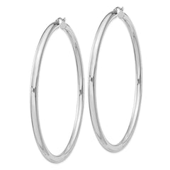 Sterling Silver Rhodium-plated 4mm Round Hoop Earrings - 8