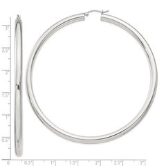 Sterling Silver 4mm Round Hoop Earrings - 11