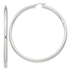 Sterling Silver 4mm Round Hoop Earrings - 11