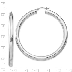 Sterling Silver Rhodium-plated 5mm Round Hoop Earrings - 8
