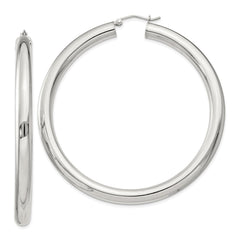 Sterling Silver 5mm Round Hoop Earrings - 6