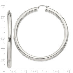 Sterling Silver 5mm Round Hoop Earrings - 9