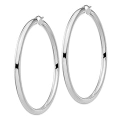 Sterling Silver Rhodium-plated 5mm Round Hoop Earrings - 7