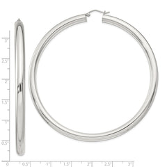 Sterling Silver 5mm Round Hoop Earrings - 7