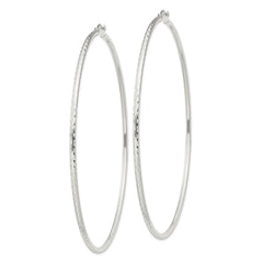Sterling Silver 2mm Diamond Cut Hoop Earrings - 15