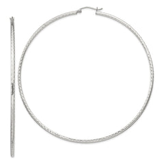 Sterling Silver 2mm Diamond Cut Hoop Earrings - 15