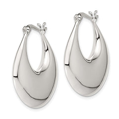 Sterling Silver Polished Puffed Hoop Earrings