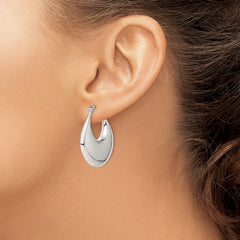 Sterling Silver Polished Puffed Hoop Earrings