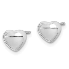 Sterling Silver Rhodium-plated Heart Post Earrings - 2