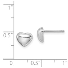 Sterling Silver Rhodium-plated Heart Post Earrings - 2