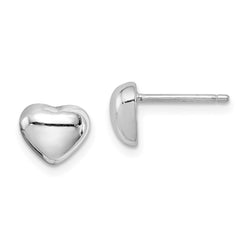 Sterling Silver Rhodium-plated Heart Post Earrings - 2