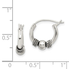 Sterling Silver Antiqued Hoop Earrings - 15