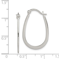 Sterling Silver Polished Oval Hoop Earrings